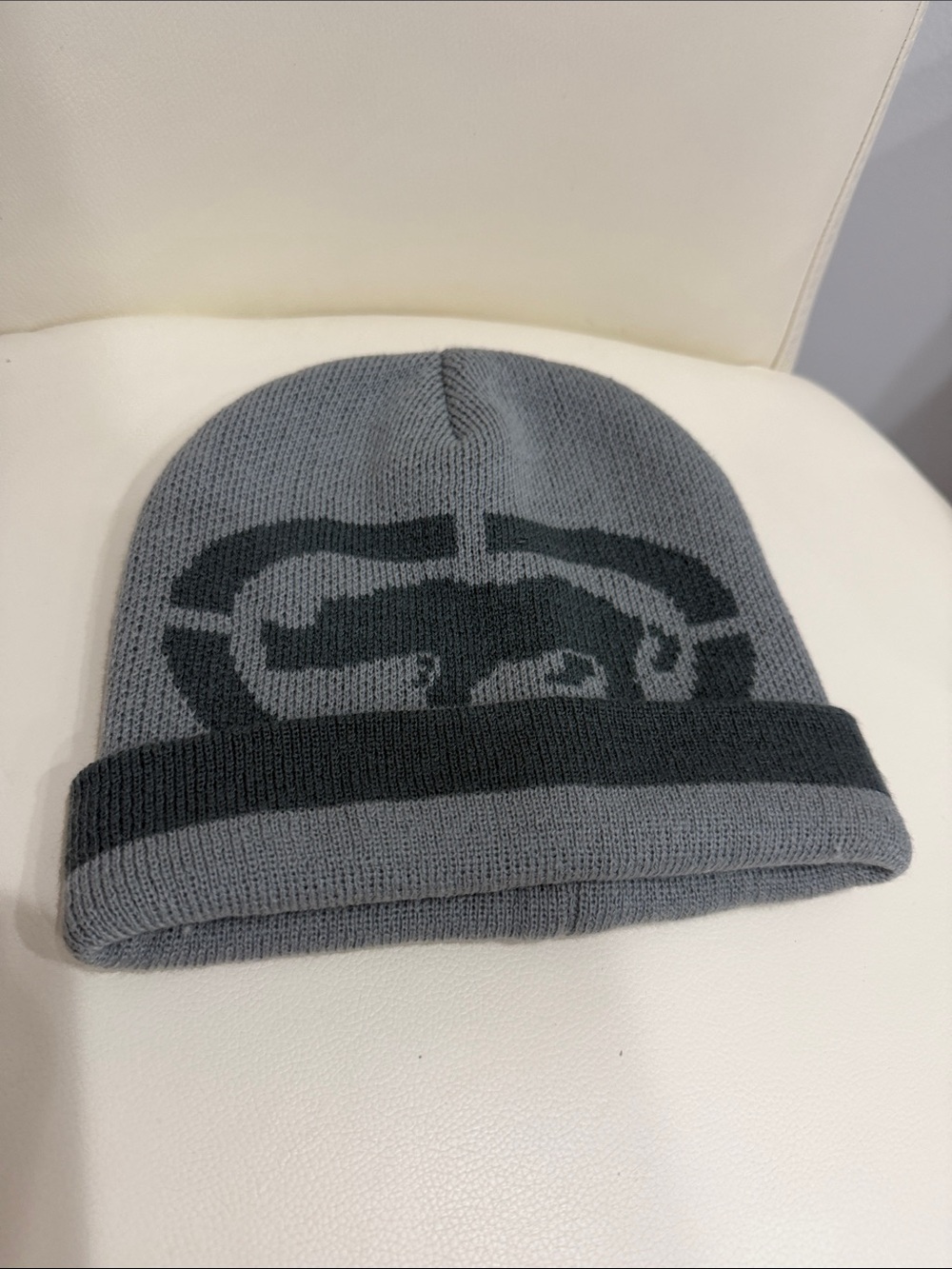 Ecko Gray Knit Beanie with Dark Gray Logo - Men Accessories